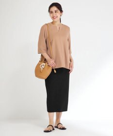 23区 L 【Lサイズ限定/洗える】ハイストレッチツイル ブラウス