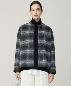 ICB ウールシャギーブルゾン ブラックチェック