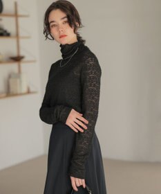 組曲 【WEB限定】フラワーチュールタートルネック カットソー