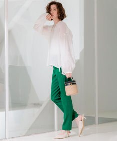 23区 L 【洗える】ブロドリー ダンデル ブラウス