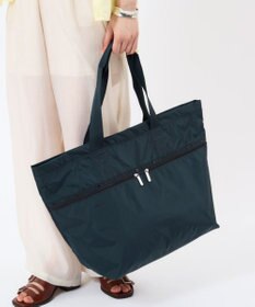 LeSportsac CARLIN ZIP TOP TOTE BAG/ミッドナイトグリーン