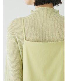 Green Parks AnriettMusee ラメ切替スリーブリブシアーニット