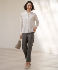 J.PRESS LADIES ジオメトリックレース ブラウス