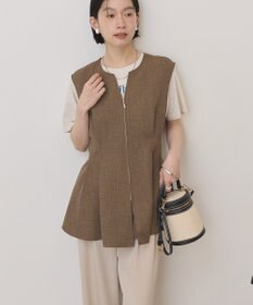 AMERICAN HOLIC 【イージーケア】リネンライクペプラムベスト