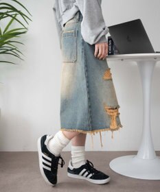 WEGO 【SMサイズ展開】ヴィンテージウォッシュダメージバギーハーフパンツ