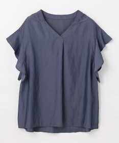 ANY L 【洗濯機可能】マットビンテージサテンブラウス