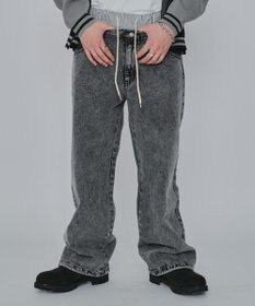 WEGO 【ユニセックス着用ITEM/MLサイズ展開/ウエストゴム】ボクサードッキングデニムパンツ