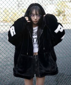 WEGO 【ユニセックス着用ITEM/MLサイズ展開】エコファーグラフィックブルゾン