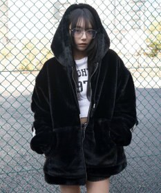 WEGO 【ユニセックス着用ITEM/MLサイズ展開】エコファーグラフィックブルゾン