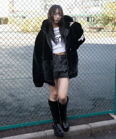 WEGO 【ユニセックス着用ITEM/MLサイズ展開】エコファーグラフィックブルゾン