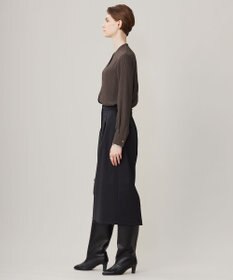 ICB L 【洗える】T/Wベネシャンストレッチ カーブスカート