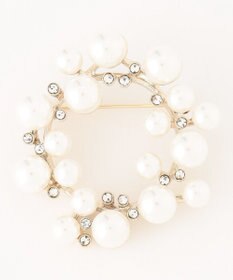 ANY SIS サークルパール調 ブローチ