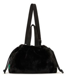 LeSportsac FUR DRAWSTRING TOTE/ブラックフラッフィーファー