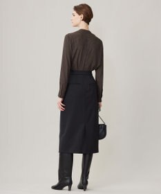 ICB L 【洗える】T/Wベネシャンストレッチ カーブスカート