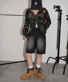 WEGO ヴィンテージウォッシュデニムハーフパンツ