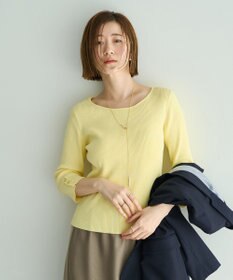 YECCA VECCA 袖釦7分袖リブニット