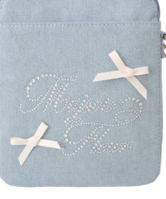 Maison de FLEUR ラインストーンデニムチュールショルダーバッグ