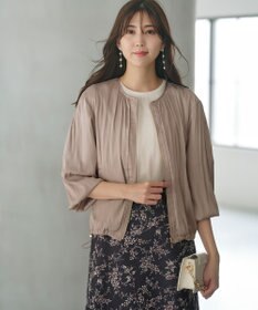 ANY SIS S 【接触冷感・速乾・UVカット】ツヤテロギャザー ブルゾン