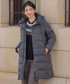 J.PRESS LADIES 【洗える・2way】タフタダウン ロング丈 コート