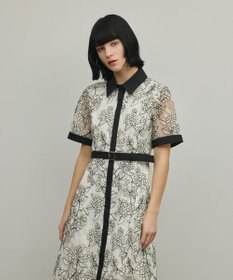 GRACE CONTINENTAL フラワーコード刺繍ワンピース