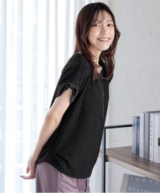 Tiaclasse 【洗える】ふくれジャカードカフス付きカットソー