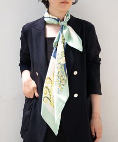 Marca ＜秋の新柄＞【Marcaオリジナル】サークルペイズリー  大判 シルクツイル スカーフ