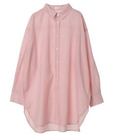 Green Parks 綿麻混タブ付オーバーサイズシャツチュニック