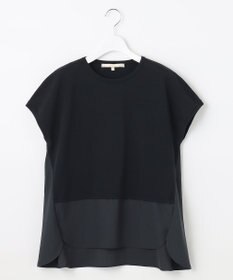 自由区 【洗える】ハイツイストコットンアセテート ニットコンビ プルオーバー