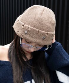 WEGO メタルチャームニットキャップ