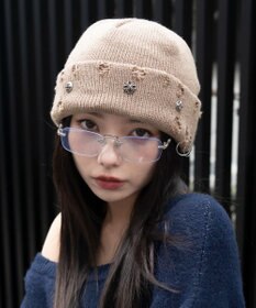 WEGO メタルチャームニットキャップ