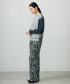 自由区 L 【17号サイズまで展開・カタログ掲載】ジオメトリックレトロプリント パンツ