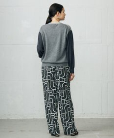 自由区 L 【17号サイズまで展開・カタログ掲載】ジオメトリックレトロプリント パンツ