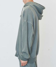 WEGO ピグメントハーフZIPロゴプルパーカー