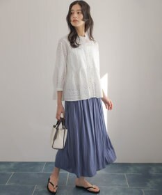 組曲 エンブロイダリーレーススタンドネック ブラウス