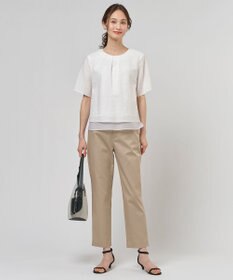 J.PRESS LADIES 【WEB限定カラーあり】TCシャンブレーサテンST テーパード パンツ