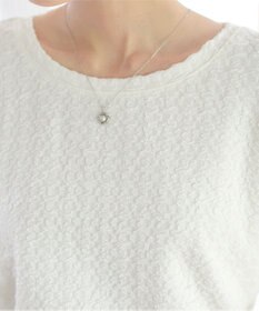 Tiaclasse 【洗える】ふくれジャカードカフス付きカットソー