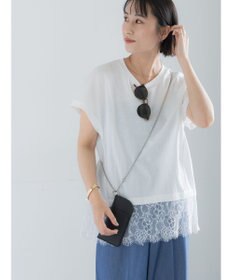 Te chichi 【接触冷感/マシンウォッシャブル】レースヘムTシャツ《2026 SUMMER LOOK item》