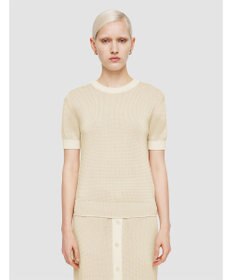 JOSEPH 【洗える】マイクロストライプ　ショートスリーブニット