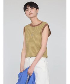 AMERICAN HOLIC ミジンボーダーノースリーブカットプルオーバー