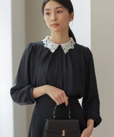 組曲 S 【WEB限定・2WAY】ジョーゼットシフォンレース襟 ブラウス