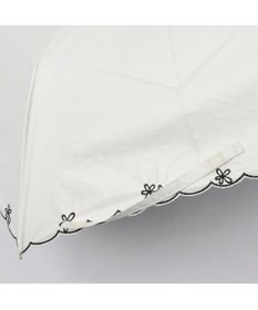 UNBILLION カシュネ cachenez /【晴雨兼用　日傘　UVカット率・遮光率100％生地使用 】PUプチフラワー刺繍ミニ折りたたみ傘