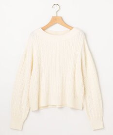 組曲 S 【加藤ローサさん着用】コットンカシミヤMIX ケーブル ニット