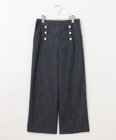 J.PRESS LADIES 【洗える】セルロースシャンブレー セミワイド マリン パンツ