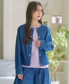 組曲 KIDS 【150-160㎝】 フラワーボタンデニムジャケット