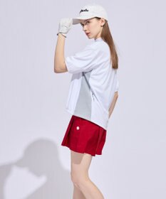 PW CIRCULUS 【WOMEN】パフスリーブメッシュコンビ モックネックT ゴルフウェア レディース