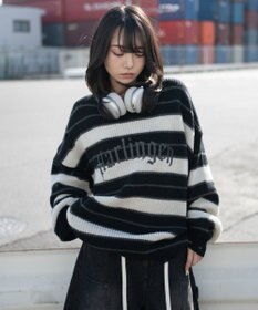WEGO 【ユニセックス着用ITEM】アゼアミボーダーニットプルオーバー