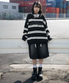 WEGO 【ユニセックス着用ITEM】アゼアミボーダーニットプルオーバー