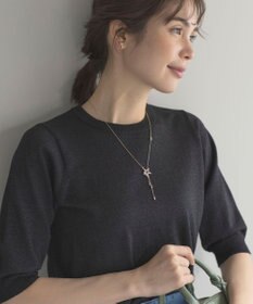 組曲 S 【WEB限定・2SET】5分袖ラメ入りアンサンブルニット