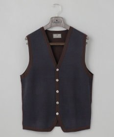 GOTAIRIKU 体温調整に【洗える/チクチクしにくい/ピリングしにくい】イタリア糸 ハイゲージ ベスト_WOOL100%