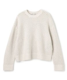 UNFILO L 【野呂佳代さん着用】ふわふわニット メッシュプルオーバー